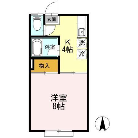 八戸市売市アパート 間取り図画像