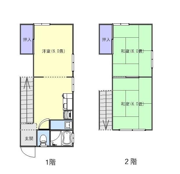 中田貸家（B） 間取り図画像