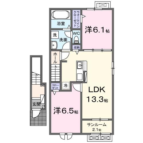 アプリコット．Ｋ（203） 間取り図画像