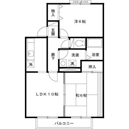 セジュール湊高台　Ｆ（101） 間取り図画像