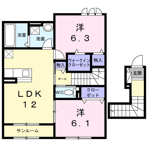 ソレアード（204） 間取り図画像