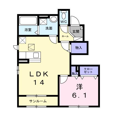 ソレアード（105） 間取り図画像