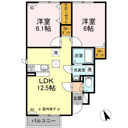 グランコート　Ｂ（101） 間取り図画像