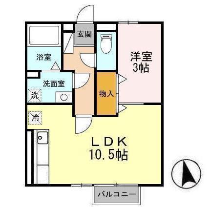 セジュールＳＥ秀　ＡＢ（B106） 間取り図画像
