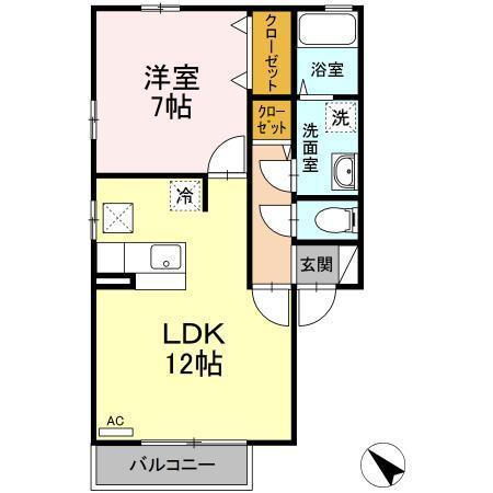 ミルキーウェイ　Ａ（101） 間取り図画像