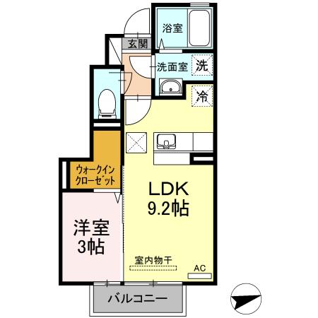 メゾンソレイユ根城（102） 間取り図画像
