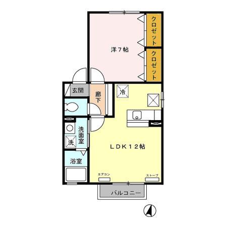 フォレット アモール　Ｃ（101） 間取り図画像