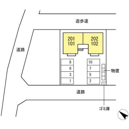 セジュールアンソレイエ　Ａ（202） 駐車場
