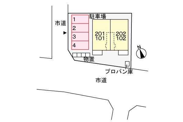 ポライトリー　ローズ（102） 駐車場