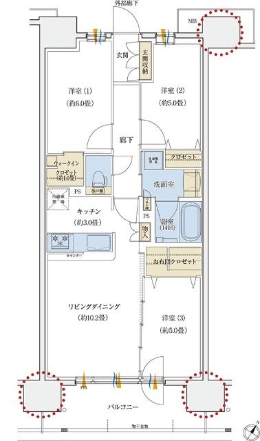 デュオヒルズ八戸ザレジデンス 間取り図画像