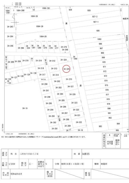 三沢市六川目売地 区画図