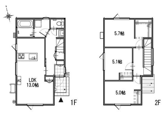 新築長苗代三丁目住宅Ａ棟 間取り図画像