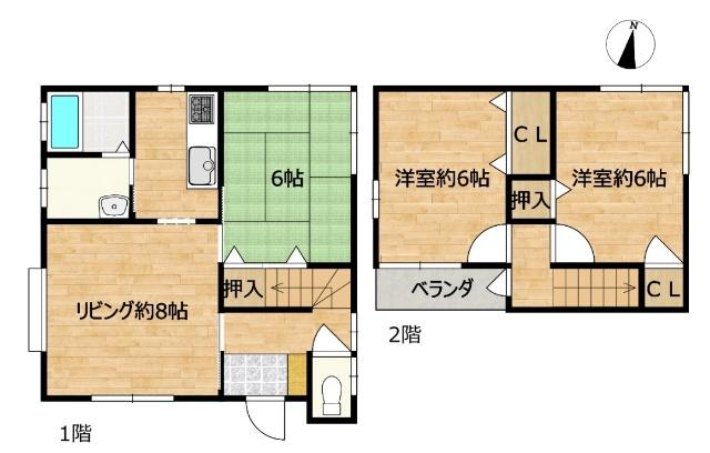 妙間山リフォーム中古住宅 間取り図画像