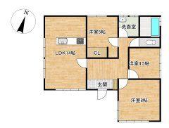 【中古】鮫町字西子沢　戸建 間取り図画像