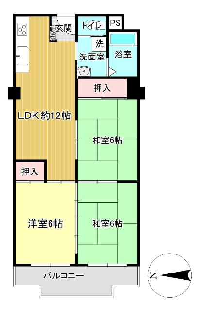メガロコープ平野５号棟 間取り図画像