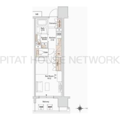 パークアクシス大阪新町 間取り図写真