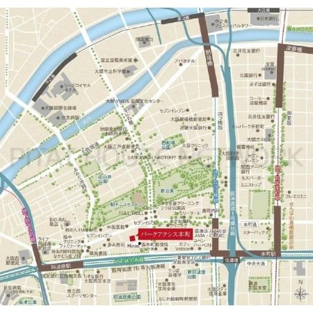 パークアクシス本町 外観写真2 地形図・案内図