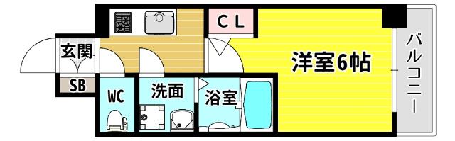 エスリード弁天町クレール 間取り図画像