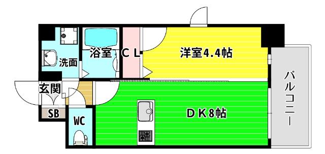 エスリード中之島クロスゲート　 間取り図画像