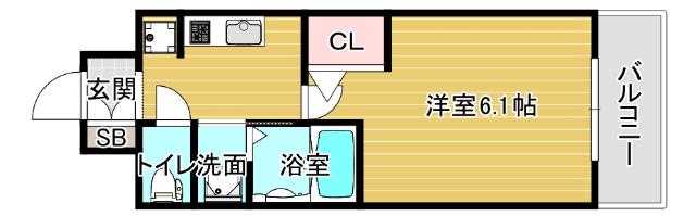 エステムコート難波WEST-SIDE VI グラッド 間取り図画像