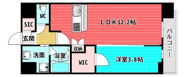 スプランディッド弁天町 間取り図画像