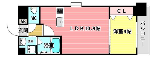 スプランディッド弁天町 間取り図画像