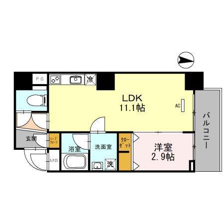 M：COURT新町（401） 間取り図画像