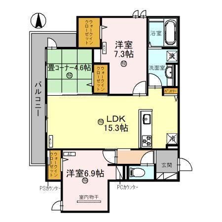 メゾンドエスポワール（203） 間取り図画像