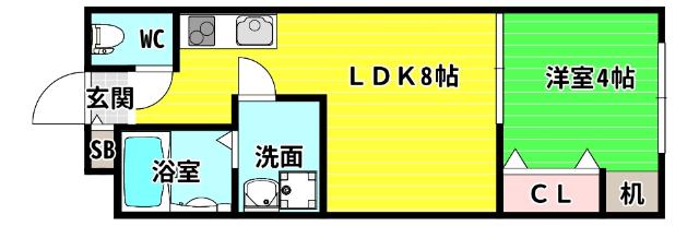 Veena弁天 間取り図画像
