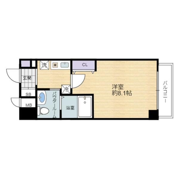 エスリード北浜（606） 間取り図画像