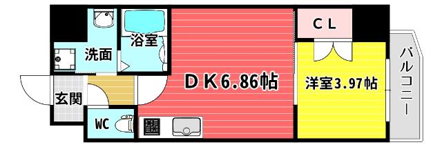 クローバー・レジデンス弁天町 間取り図画像