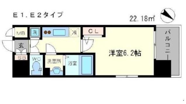 エスリード江戸堀 間取り図画像