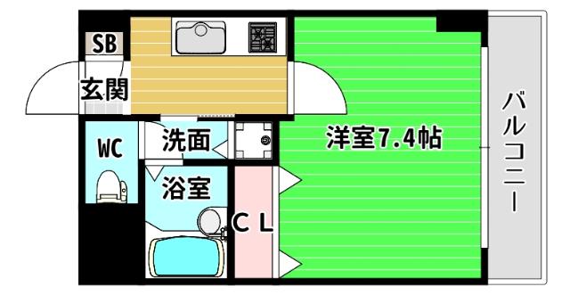 グラマシー心斎橋東 間取り図画像