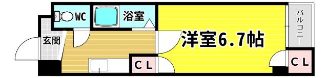 ベルフレージュ北堀江 間取り図画像