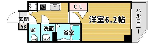 プレサンス北堀江 間取り図画像