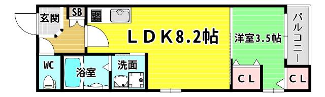 Sunglow朝潮橋 間取り図画像