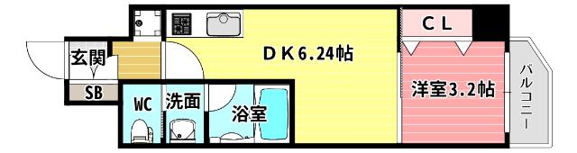 弁天町プライマリーワン 間取り図画像