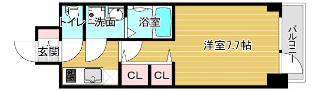 エスリード本町レジデンス（1101） 間取り図画像