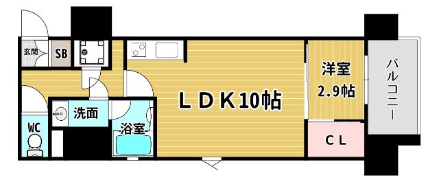 シーズンフラッツ阿波座 間取り図画像