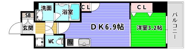 Dimora靭公園 間取り図画像