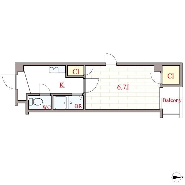 ベルフレージュ北堀江 間取り図画像
