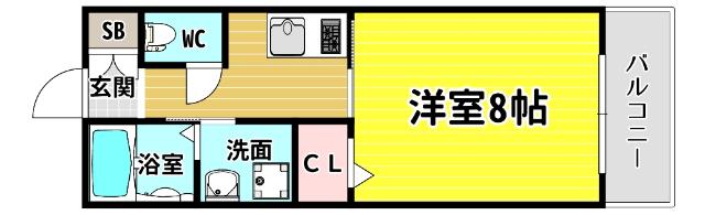 オリエンタル靱本町 間取り図画像