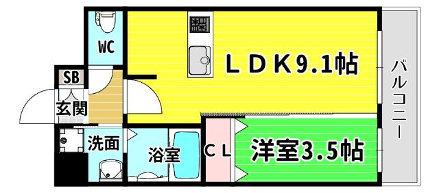 プレサンス桜川グロワール 間取り図画像
