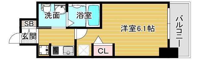 エステムコート難波ＷＥＳＴ?ＳＩＤＥIIIドームシティ 間取り図画像