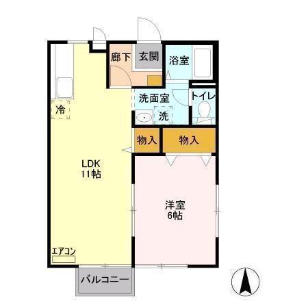 グリーンヒルズ　H棟（201） 間取り図画像