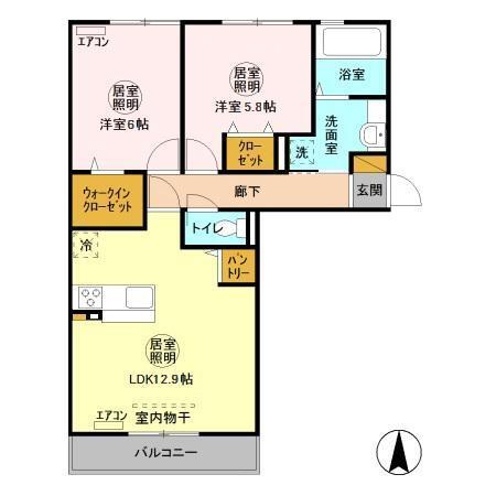 袖ヶ浦ヒルサイドプラザ　B（303） 間取り図画像