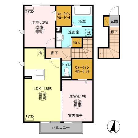 ローズマリー（A206） 間取り図画像