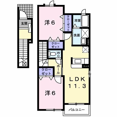 コモディダ　Ｂ（201） 間取り図画像