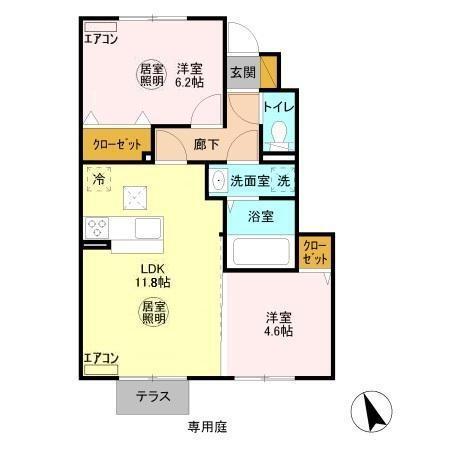サウスヒルズ　Ⅰ（102） 間取り図画像