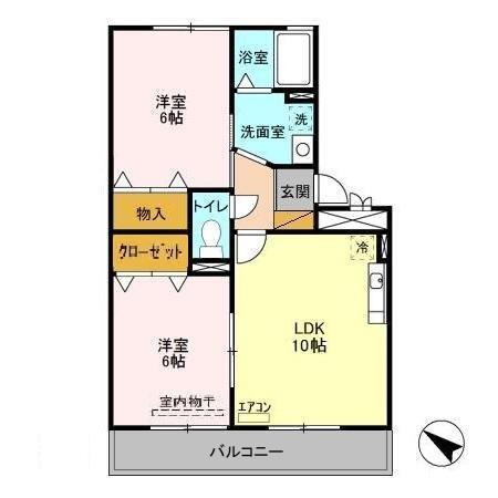 ＩＳ・若葉　ＡＢ（A302） 間取り図画像